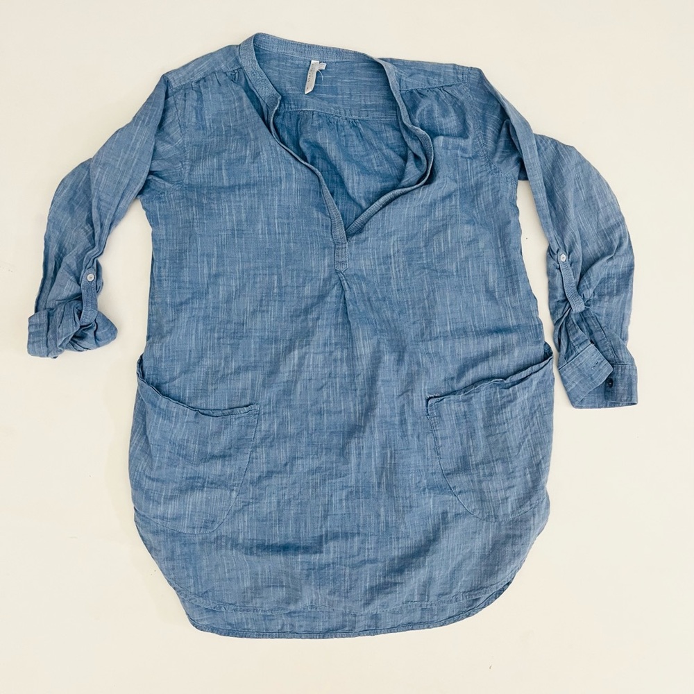 SEAFOLLY Boyfriend Beach Cotton Shirt - Chambray, size small